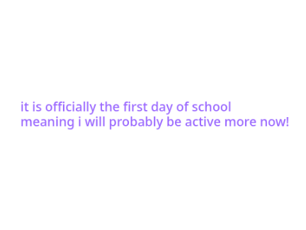 it is... the first day of school!