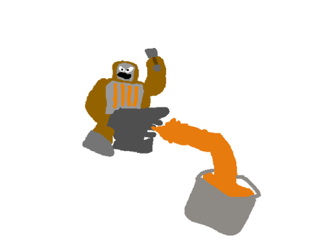 Anvil person, lava 