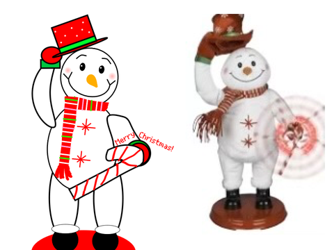 Gemmy prototype message fan snowman