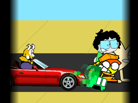 Add yourself running from asgore's car (3)