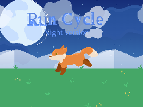 Red Fox Lineless Run Cycle: NightTime