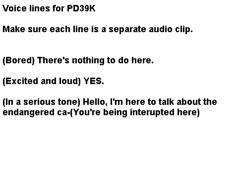 Voice Lines for PDD39K *PD39K* AHEM 