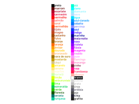 64 Colors from portuguese language