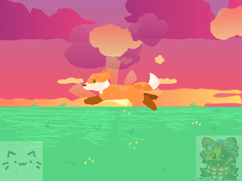 Red Fox Lineless Run Cycle: Evening