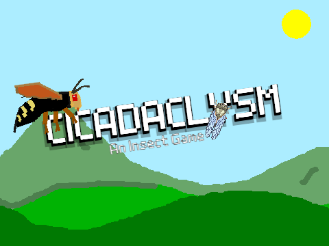 Main menu for insect game (CICADACLYSM)
