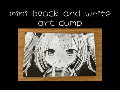 mini black and white art dump