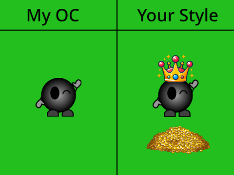 Draw my OC in your style and I'll rate it. remix