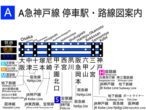 A急神戸線車内路線図