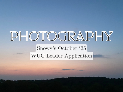 [Hi-Fi FTW!] Photography | Snowy's October '25 WUC Leader Application