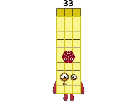 Numberblock 33 in Vector