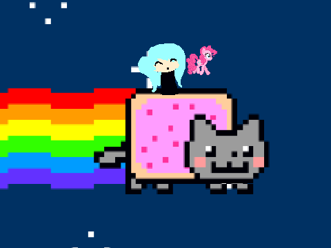 Add yourself riding the Nyan Cat