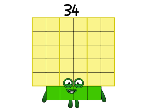 Numberblock 34 In Vector