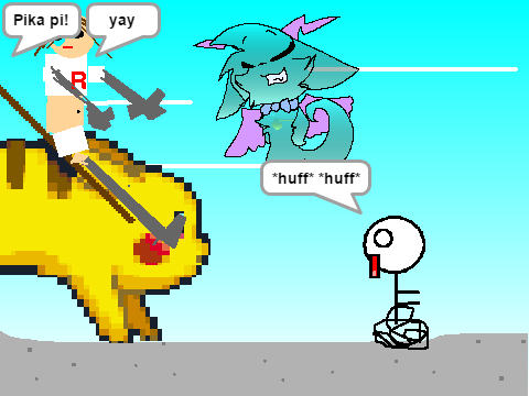Add yourself running/riding/loving from/on/a pika