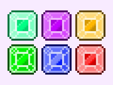 Pixel Round Crystal Arts