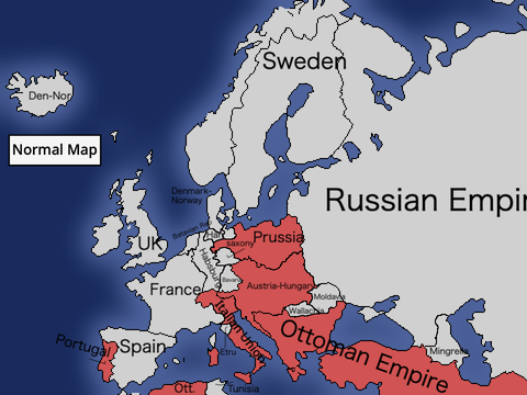 Italian Union on map