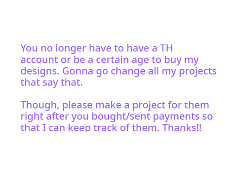 Update to my TOS!!
