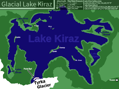 Lake Kiraz - A Glacial Lake // Fictional Maps