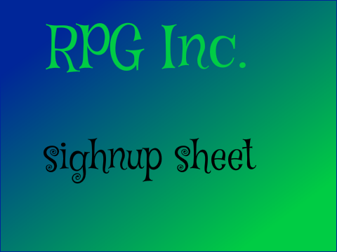 RPG Inc. sighnup sheet