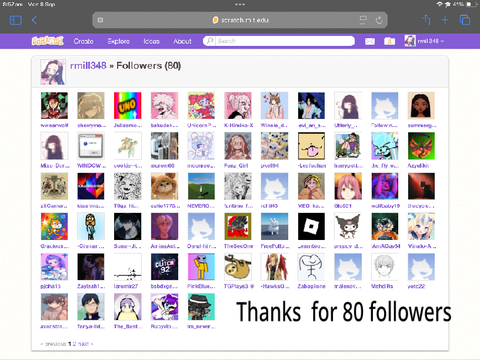 Thanks for 80 followers 