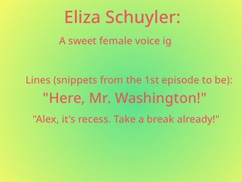 Eliza Schuyler hamiltots audition!