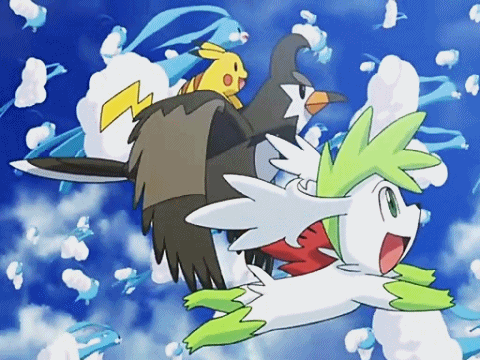 Staravia, pikachu, and shaymin-To the sky by Owl Cit remix