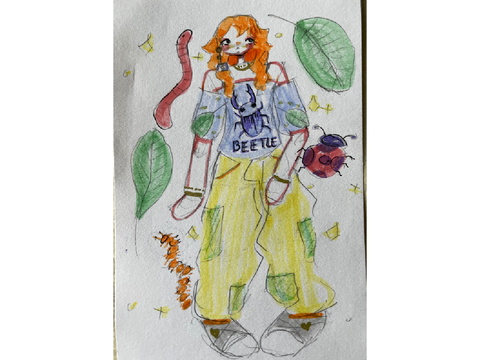Drawing with my sister 