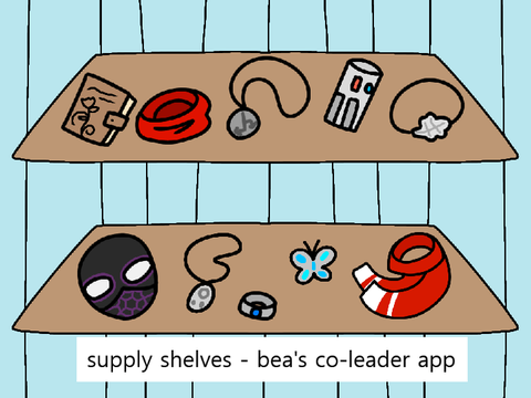 SOLARPUNK!!! storage shelves - bea's co-leader app