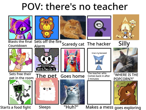 The teacher’s not in the classroom! WHO ARE YOU? :) remix remix remix remix