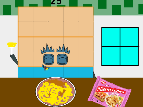 25 Eating noodles