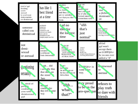 demiromantic bingo