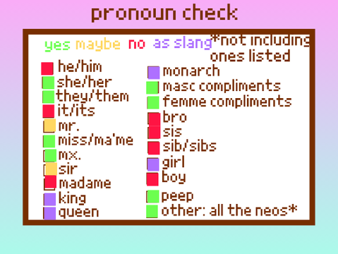 Pronouns Reminder cus why not