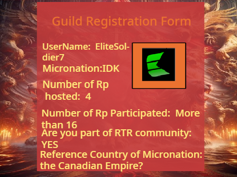 A Registration form