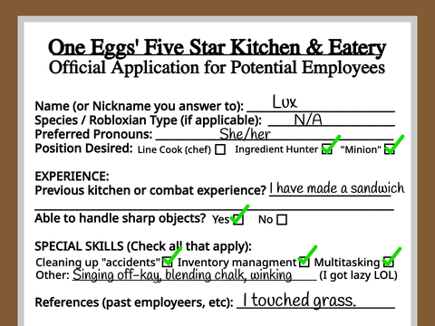 Restaurant Job Application remix