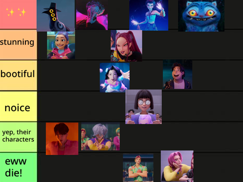 Awesome K-pop demon hunters tier list! 