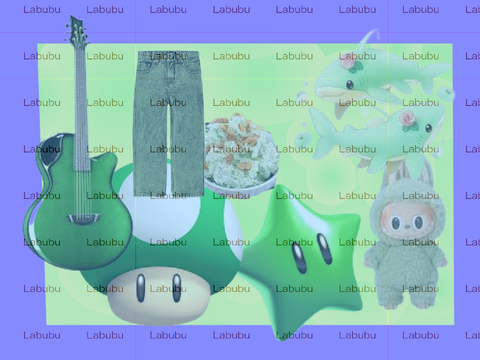 Labubu green grape banner