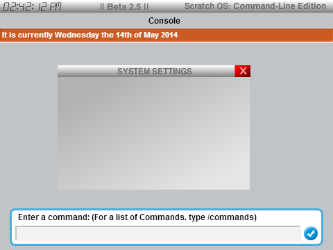 Scratch OS: Command-Line Edtion Beta 2.5