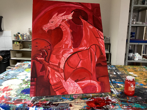 painting Im doing at art class WIP
