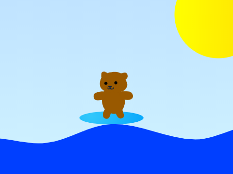 Teddy bear surfing