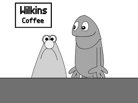 Wilkins Coffee - Just Kidding But it's black and white