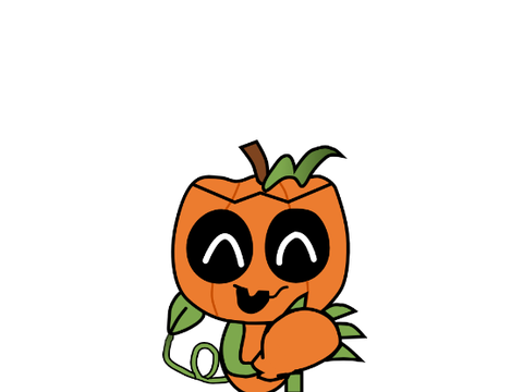 Gourdy the Pumpkin art in vector.