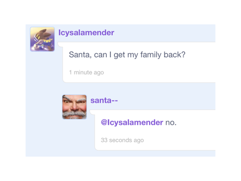 Santa hive but it’s me having beef with Santa