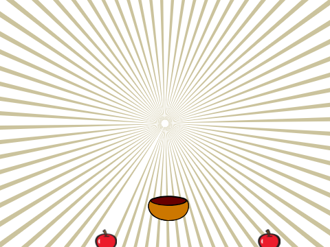 Catching basket and falling apples