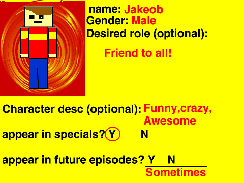 episode entry form for Jakeob 