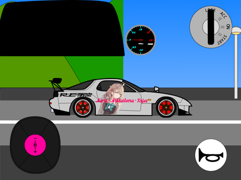 運転シュミレーター・MAZDA ε֮fini RX-7 typeR 1993年式 Ⅱ型 E-FD3S 雨宮フルエアロ ロシデレマーシャ痛車