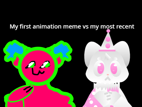 My first animation meme vs my most recent