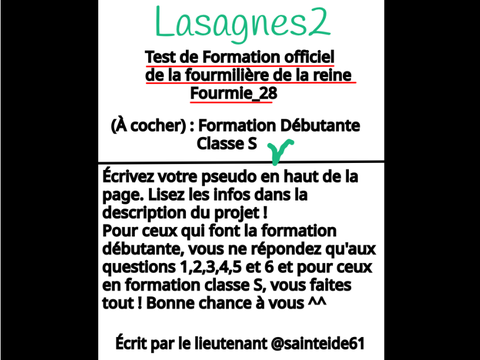 Test Officiel de Formation de la fourmilière. remix