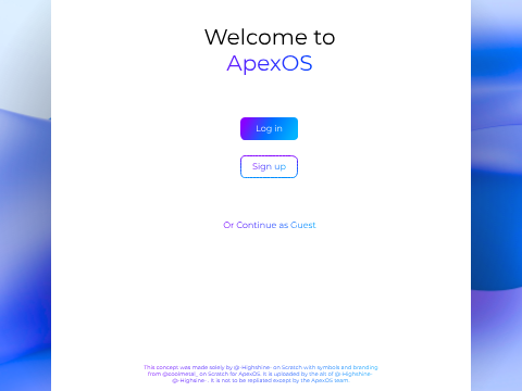 ApexOS OOBE Concept