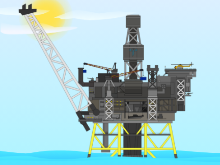 Shallow Water Oil Rig Model