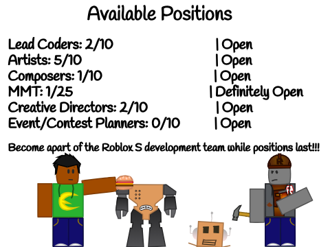 Roblox S | Open Positions!