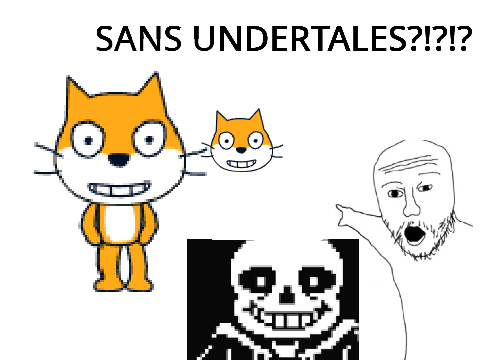 scratch cat turned into that one skeleton in undertale
